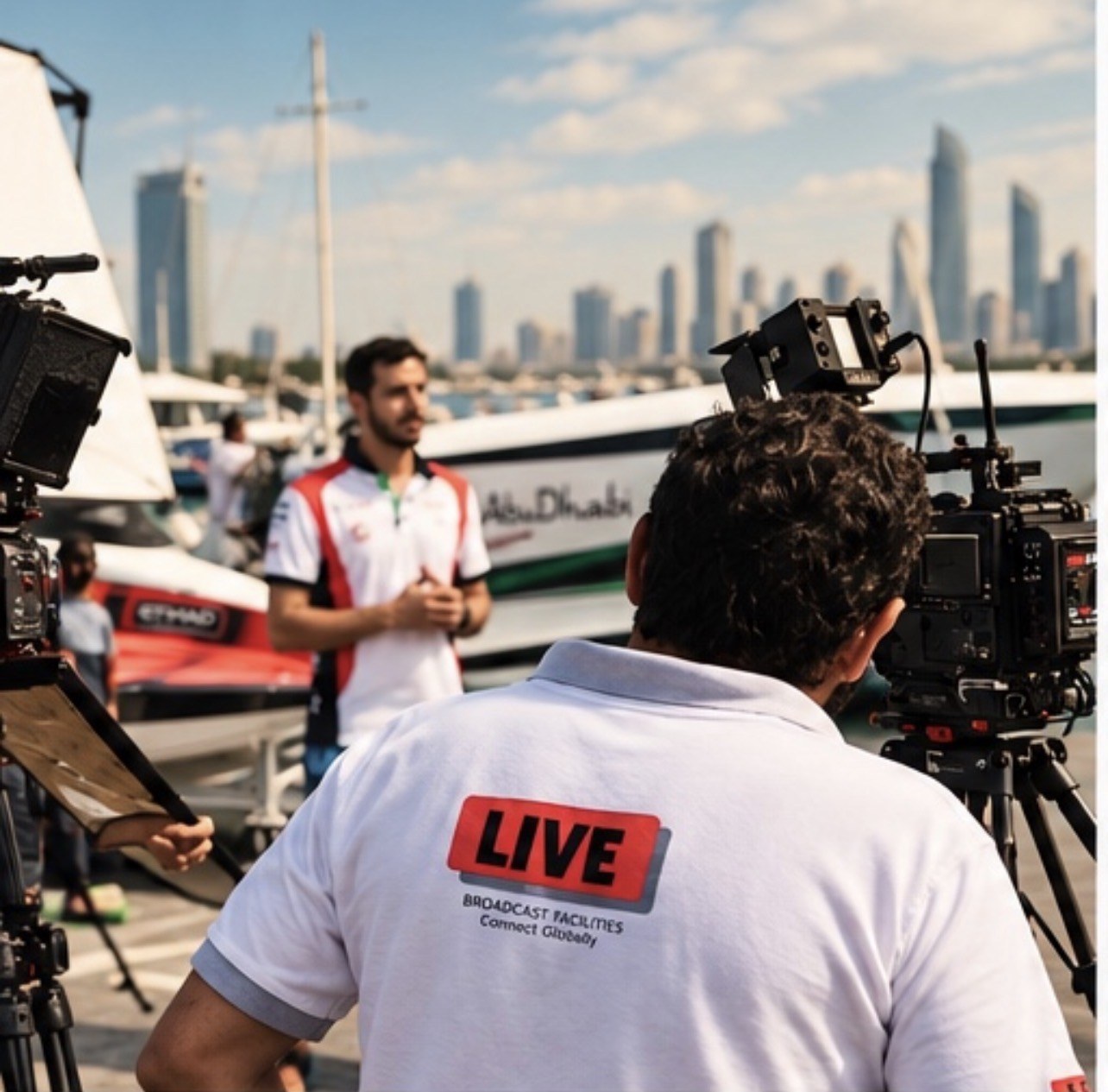 Hossam Nageeb directing a marina production