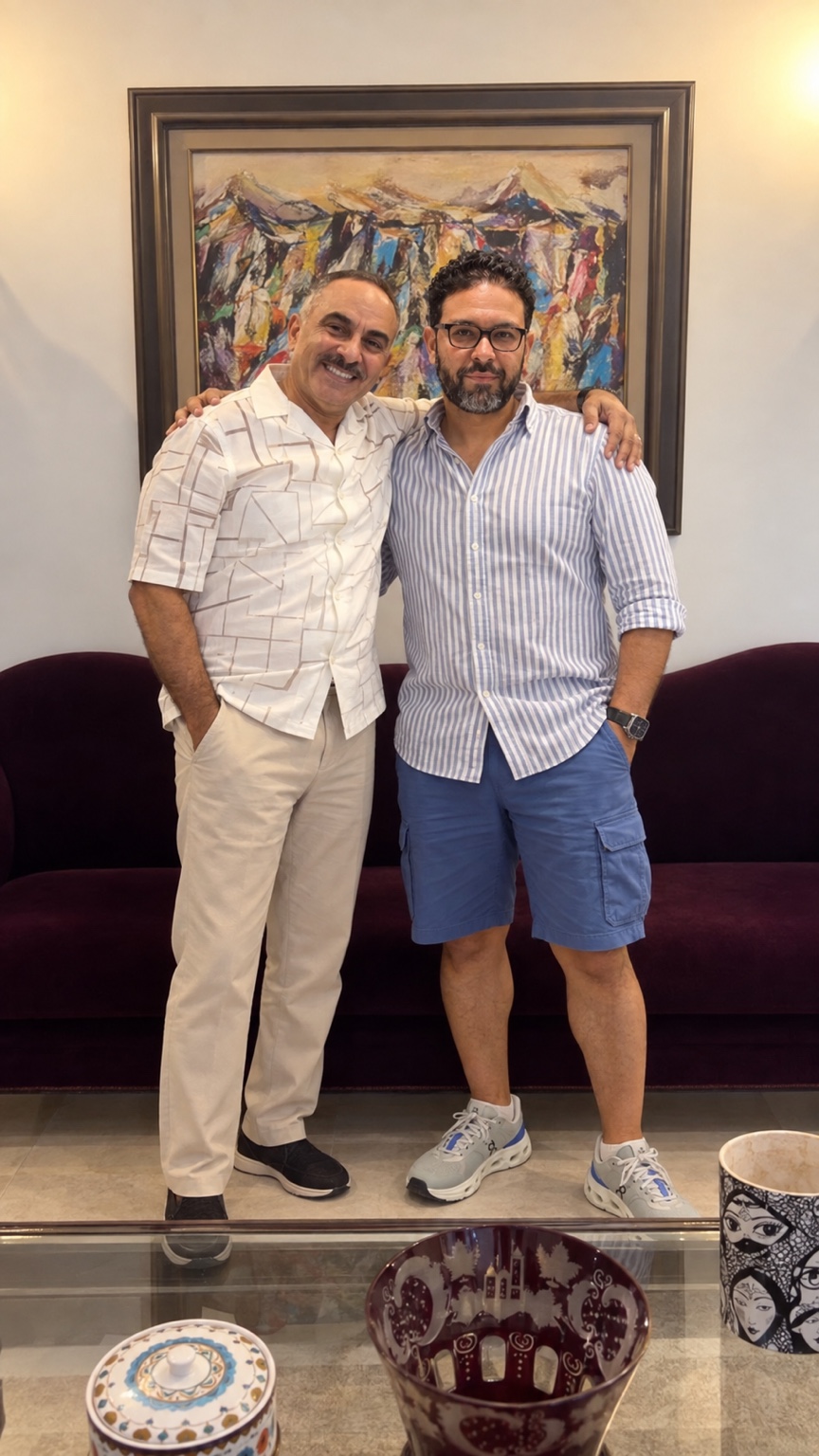 Hossam Nageeb at a film development meeting in Morocco